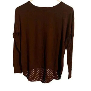 Ann Taylor Loft Wool Blend Layered Look Sweater Blouse Lagenlook Top